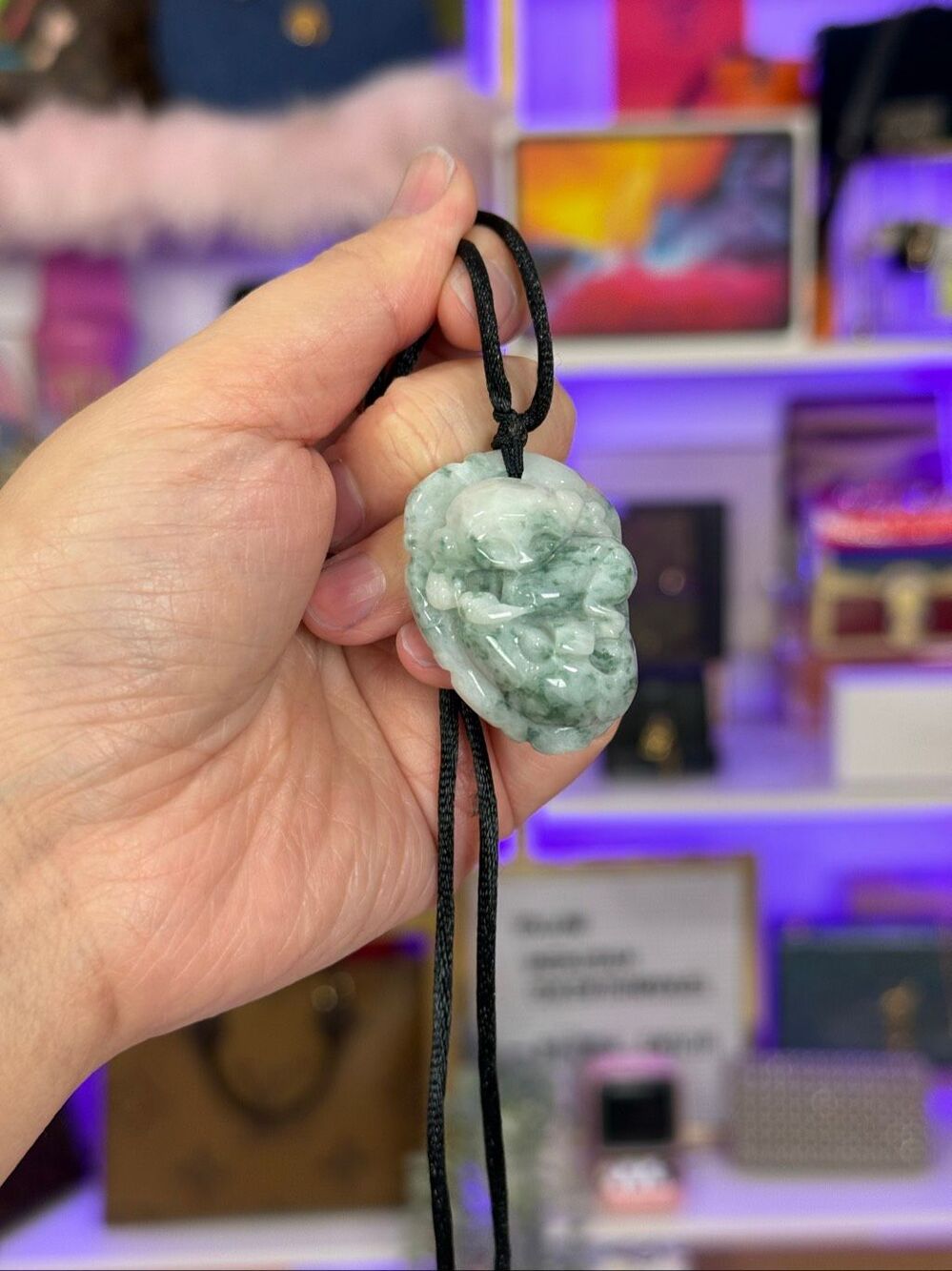 New Natural Jadite Pendant Carved Chinese Zodiac Monkey Necklace